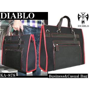 DIABLO ディアブロ ビジネス&カジュアルショルダーバッグ KA-878 ブラック/レッド｜shopkazu