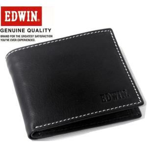 エドウィン EDWIN （牛革） レザーショートウォレット/二つ折り財布 エドウイン 0510430　ブラック