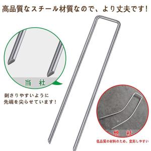 防草シート ピン Uピン杭 黒丸付 固定ピン ...の詳細画像5