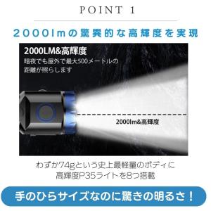 懐中電灯 充電式 小型 マグネット 付き ハン...の詳細画像5
