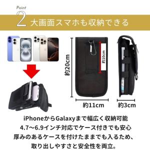 スマホポーチ メンズ ウエストポーチ 仕事用 ...の詳細画像5