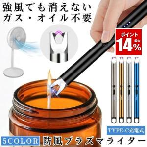 電子ライター プラズマライター type-c 充電式 USB充電式 アークライター ブラック シルバー ゴールド グレー USB ガス 不要 点火用 キャンドル アウトドア 線香