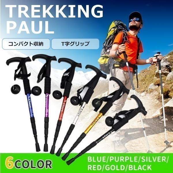 トレッキングポール 2本セット ストック 伸縮 格納 登山杖 トレッキング アルミ製 ステッキ 軽量...