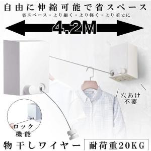 室内物干し 物干しワイヤー 耐荷重20kg 物...の詳細画像2
