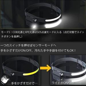 ヘッドライト 超広角 照射 充電式 USB L...の詳細画像5