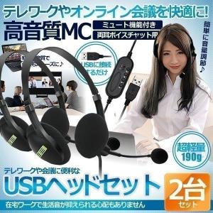 usb ヘッドセット テレワーク ミュート機能付き 両耳ボイスチャット用