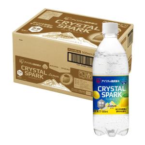 CRYSTAL SPARK(クリスタルスパーク) 炭酸水 500ml ×24本 レモン 強炭酸水 アイリスオーヤマ ペットボトル ケース 500ミリ