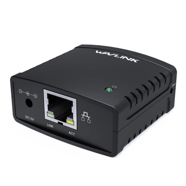WAVLINK USB 2.0ネットワーク プリントサーバー USBプリンタ用 LANプリント共有サ...
