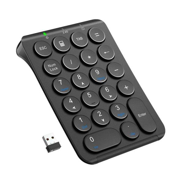 iClever テンキー ワイヤレス 2.4G 数字 キーボード パンタグラフ式 Type-C充電 ...