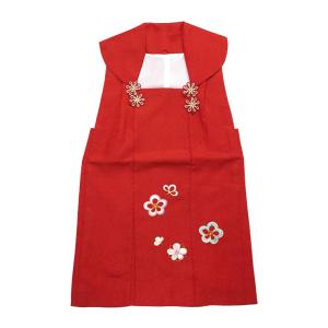 被布コート 7才用 大きいサイズ 七五三 赤 梅 刺繍 201116-1