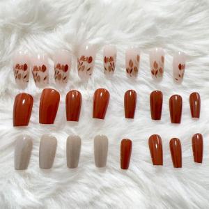ネイルチップ ショート シンプル はな ピンク...の詳細画像2