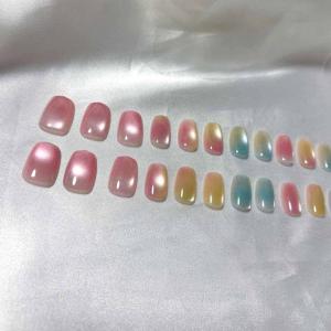 ネイルチップ ショート カラフル 可愛い つけ...の詳細画像5