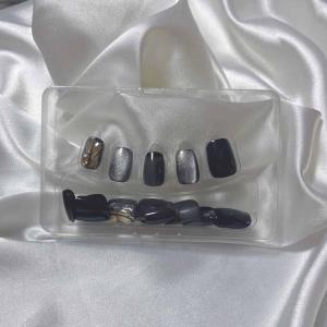 ネイルチップ ショート シンプル ブラック き...の詳細画像2