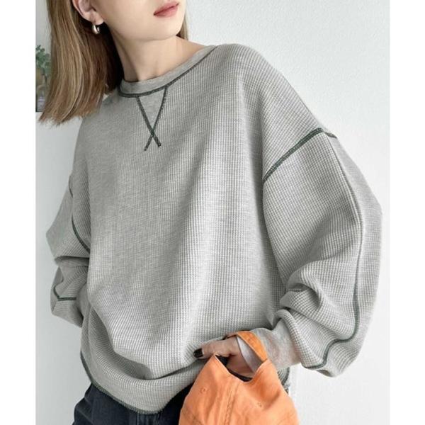 《JaVaジャバ 別注》シンプルなのに格上げ。2way配色ワッフルロンTee