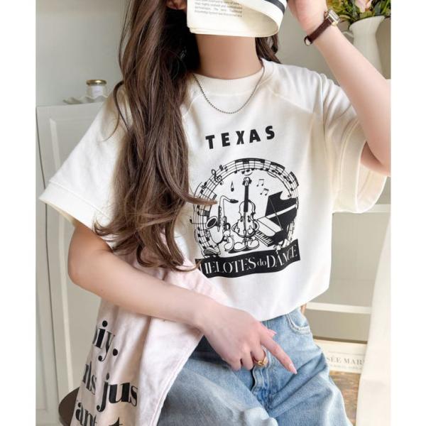 《JaVa ジャバコラボ》目を奪う、こなれ感。古着デザイン風ミュージックプリントTシャツ(半袖)