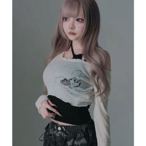 透けトップス×キャミ2点セット 韓国 夢展望 ...の詳細画像2