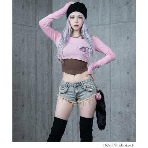 透けトップス×キャミ2点セット 韓国 夢展望 ...の詳細画像4