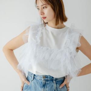 3WAYチュールドッキングカットソー 韓国 夢展望