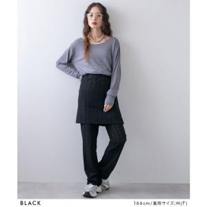 ラップスカートセットジャガードワッフルパンツ ...の詳細画像1
