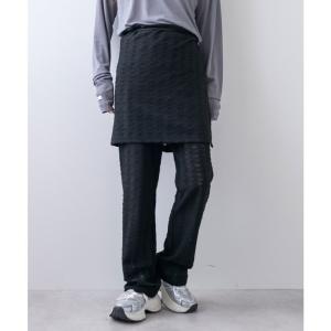 ラップスカートセットジャガードワッフルパンツ ...の詳細画像2
