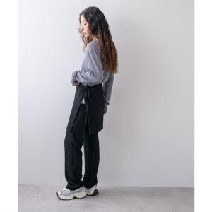 ラップスカートセットジャガードワッフルパンツ ...の詳細画像3