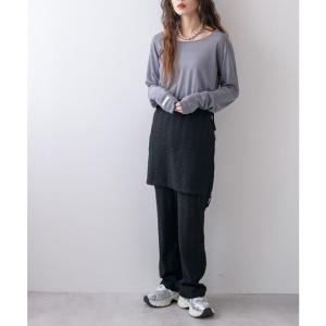 ラップスカートセットジャガードワッフルパンツ ...の詳細画像4