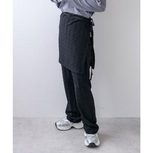 ラップスカートセットジャガードワッフルパンツ ...の詳細画像5