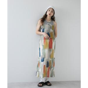 水彩アート総柄シアーキャミワンピース 韓国 夢展望の詳細画像4