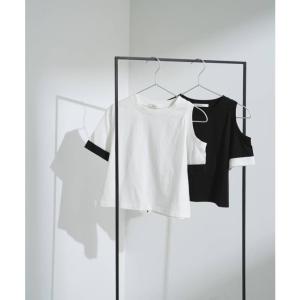 カットオフバイカラースリーブTシャツ 韓国 夢...の詳細画像1