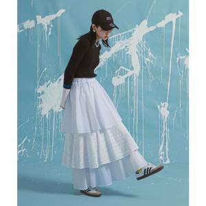 ティアードロングナイロンスカート 韓国 夢展望...の詳細画像2