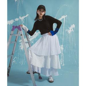 ティアードロングナイロンスカート 韓国 夢展望...の詳細画像3