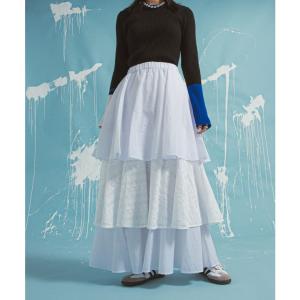 ティアードロングナイロンスカート 韓国 夢展望...の詳細画像5