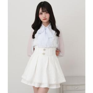 レース重ねパールビジューフレアスカート 量産型...の詳細画像1