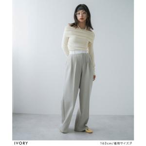 くしゅくしゅオフショルプルオーバーニット 韓国...の詳細画像2