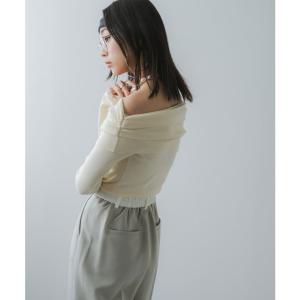 くしゅくしゅオフショルプルオーバーニット 韓国...の詳細画像3