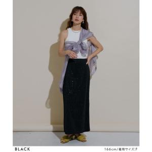 ラメグリッターナロースカート 韓国 夢展望の詳細画像2
