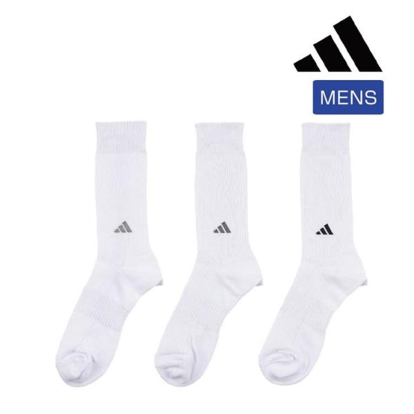 【adidas(アディダス)】3足組 靴下 BASIC 無地 ロゴ クルー丈 土踏まずサポート(06...