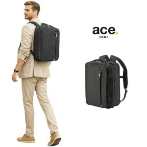 ace.GENE リュック 大容量 EVL-4.0 ビジネスリュック 17L リュックサック 通勤 普段使い 使いやすい 男女兼用 ユニセックス ギフト プレゼント ブラック 68308