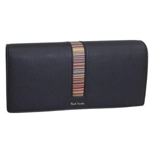 PAUL SMITH ポールスミス 財布 メンズ レディース 長財布 レザー ブラック WALLET TRI MULTI SPEC M1A5078-AMUWEX-79 PAUL SMITH