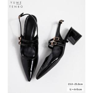 ダブルストラップ太ヒールポインテッドトゥパンプス 韓国 夢展望 Diable baiser