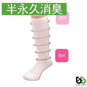 ボンボラン 段階圧縮ハイソックス 2足組 白 ホワイト Bonvolant 着圧