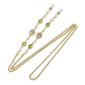 メール便 メガネチェーン ローズ & シャネル...の詳細画像1