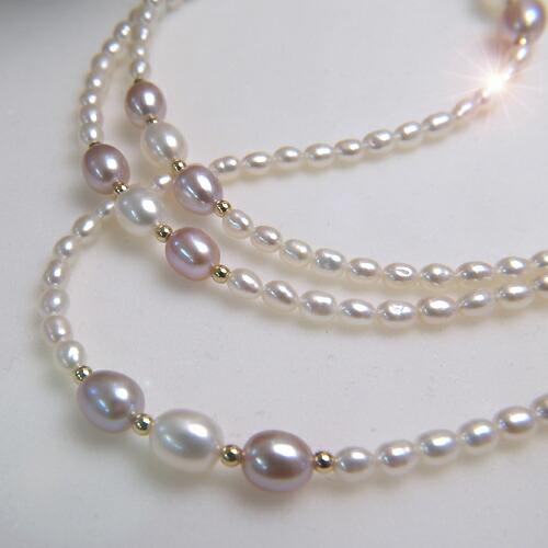 クロネコ便 ギフトケース付き ネックレスになる 淡水パール メガネチェーン ピンクパープル パールネ...