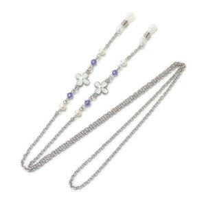 メール便 メガネチェーン 白いお花 & パール...の詳細画像5