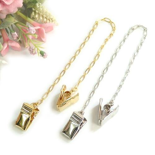 メール便 帽子クリップ フィガロチェーン ショート ワニグチ クリップ 帽子留め レディース ハット...