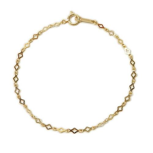 ブレスレット K18 ゴールド チェーン ひし形 スパークル 18金 イエローゴールド ダイヤ形 ギ...