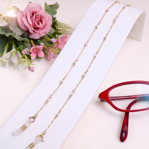 メガネチェーン 18金 淡水パール ステーション 真珠 3-3.5mm K18YG ネックレスになる...