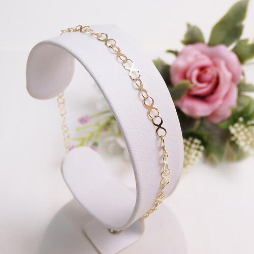 アンクレット K10ゴールド チェーン インフィニティ エックス 10金 イエローゴールド ギフト ...