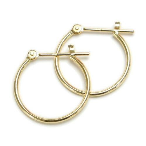 K18 フープ ピアス 1×15mm パイプ クロッシング 18金 18K YG イエローゴールド ...