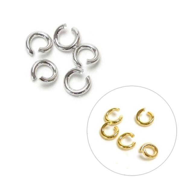 メール便 シルバー 銀 丸カン 5個 金色 銀色 0.6×2.8mm 線径0.6mm 外経2.8mm...